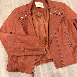 RARE FIND - 10 Crosby Derek Lam Women's Rust Leather Jacket